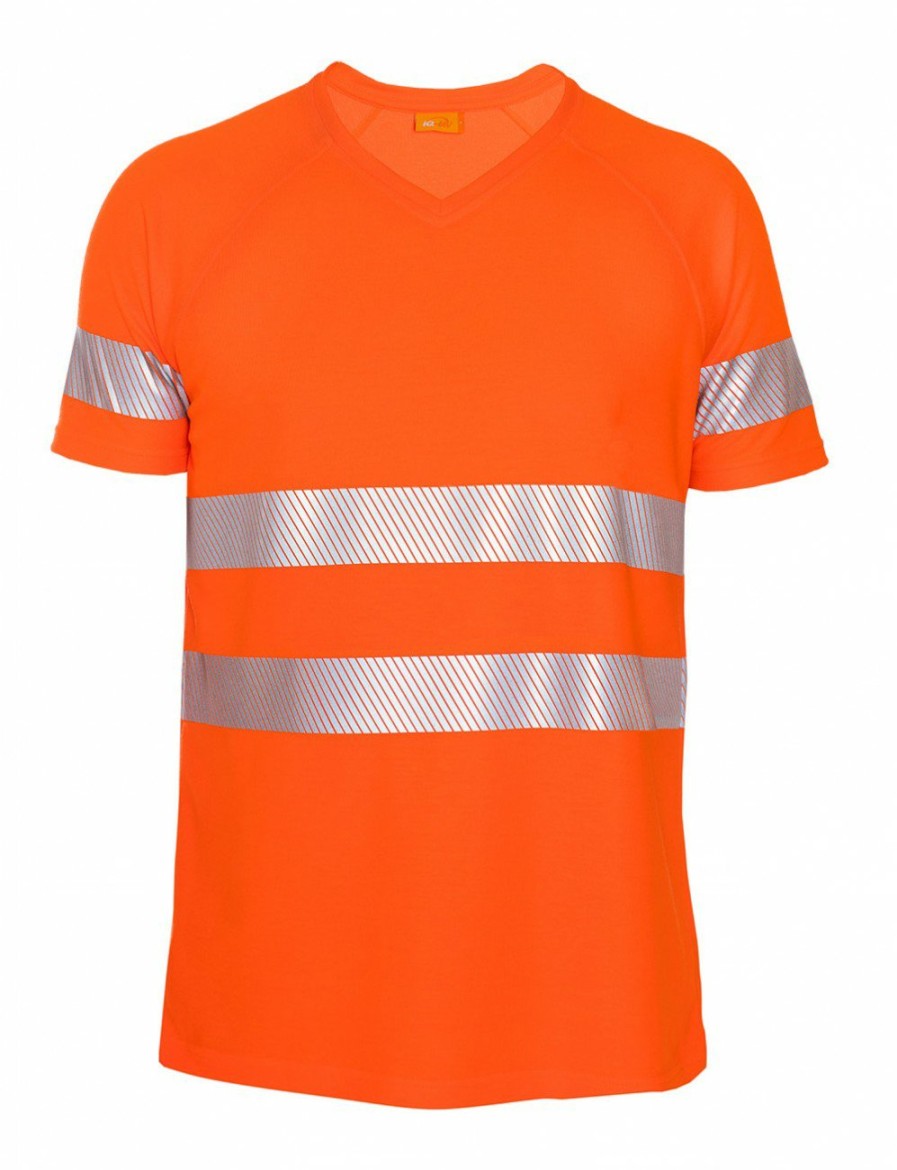 Arbeitsschutz IQ UV | Uv T-Shirt Arbeitsschutz Hochsichtbar Mit V-Ausschnitt